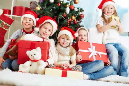 Kids with presents