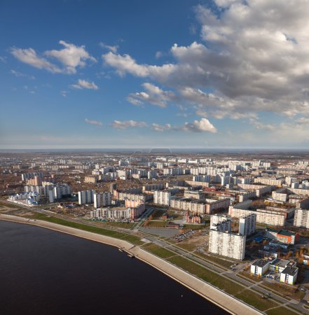 Aerial view of the city of Surgut