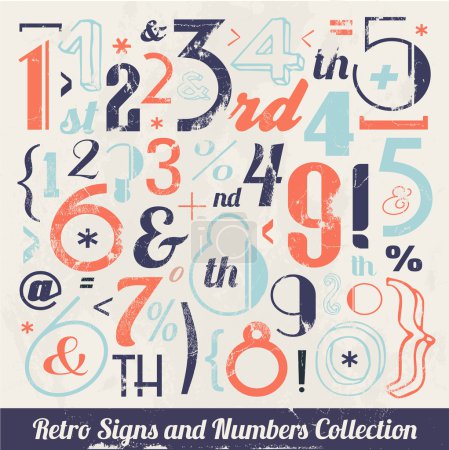 Various Vintage Number and Typography Collection