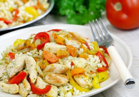 Risotto with chicken and vegetables