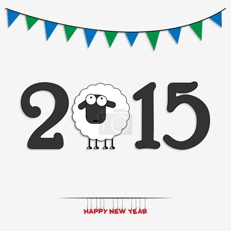 New year 2015 greeting card design