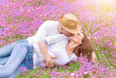 Kisses on spring meadow
