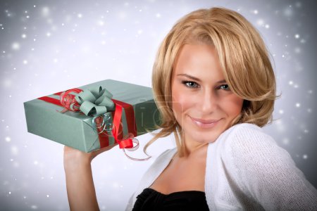 Sexy girl with present box