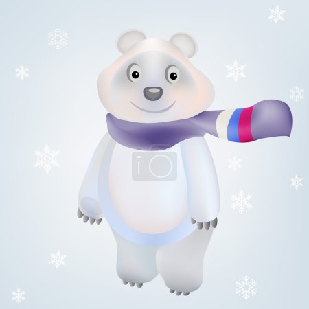 Smiling Polar Bear character in vector Olympic Games Sochi 2014