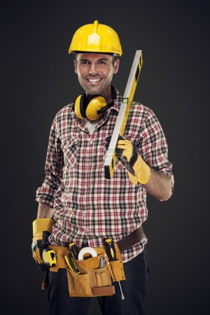Smiling construction worker