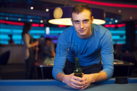 Man in billiard club
