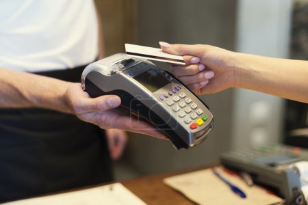 Customer paying by credit card