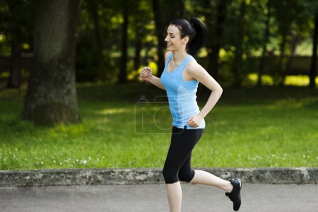 Active woman jogging