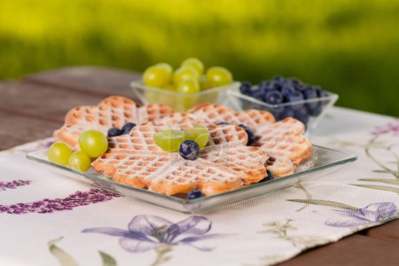 Waffles with fruits