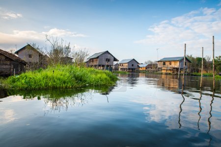 Ancient houses on the Inle Lake