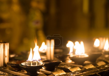 Ritual candles in Shwedagon Pagoda