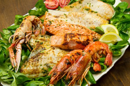 mixed seafood grill