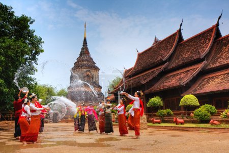 Celebrating Songkran as a buddhist festival