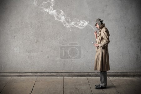 Detective thinking and smoking