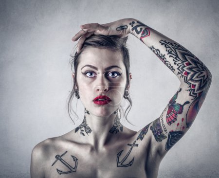 Beautiful alternative woman with tatoos