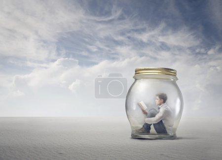 man in a jar