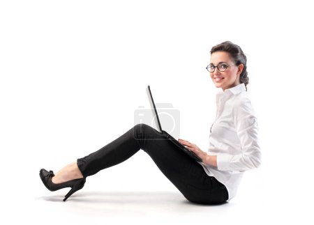 Businesswoman with her Laptop Computer