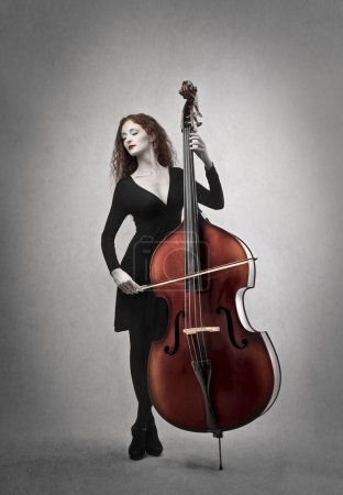 woman playing contrabass