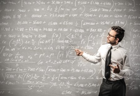 Businessman calculating