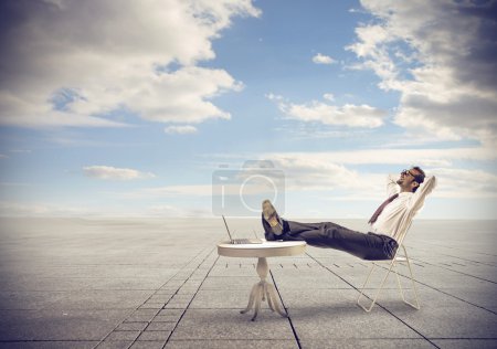 Businessman relaxing