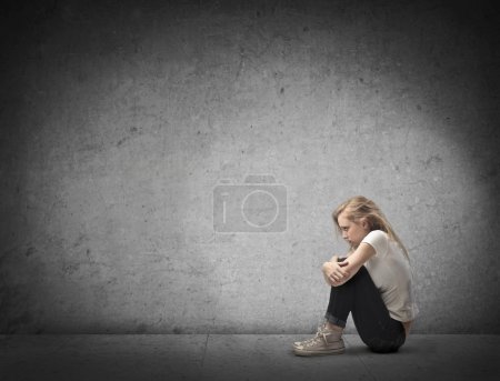 Blonde Girl Crouched
