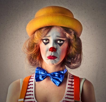 Clown with a sad expression