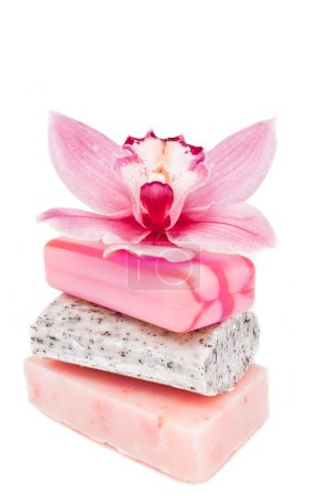 Bath items with orchid soap
