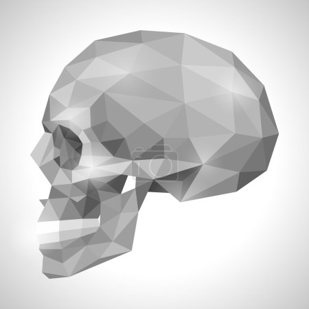 Human skull in origami style