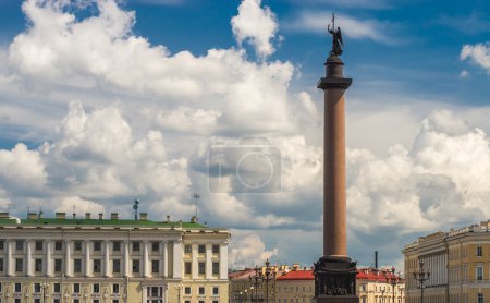 View of St. Petersburg. The Alexander Column in the Palace Square