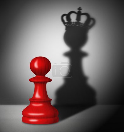 Chess pawn with the shadow of a king