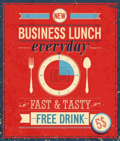Vintage Bussiness Lunch Poster.