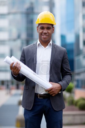 Afro american construction engineer