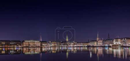 Skyline of Hamburg by night