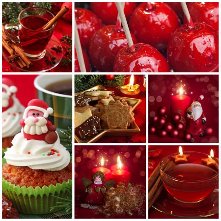 Red christmas collage