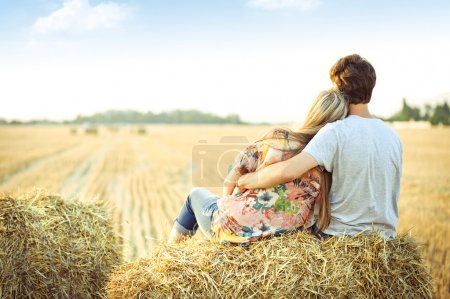 Young couple in love outdoor.