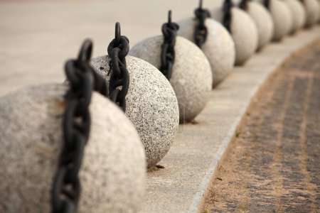 Fence granite balls
