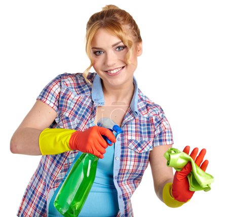 Housewife cleaning