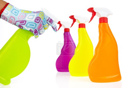 Colored plastic bottles