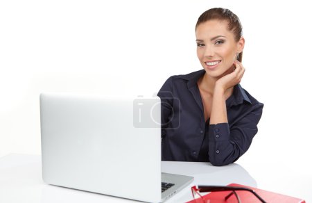 Business woman with a laptop