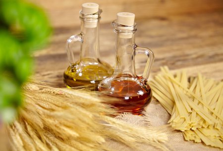 Italian Pasta with olive oil and basil