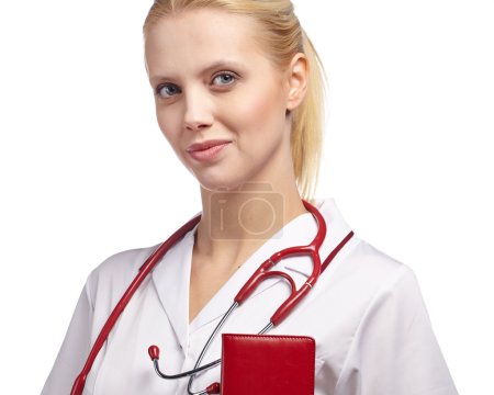 Female doctor smiling with stethoscope