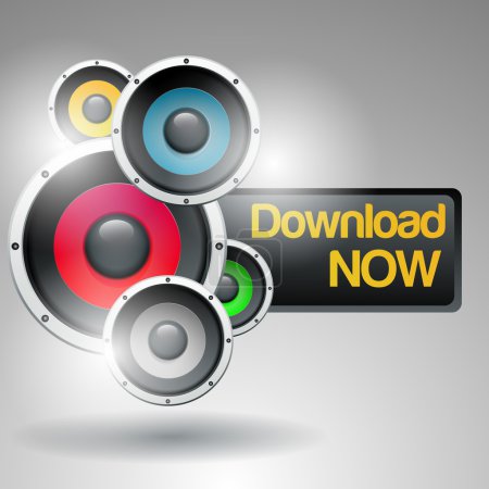 Music download now vector illustration 