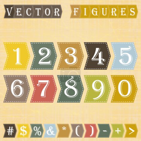 Numbers set. , vector illustration