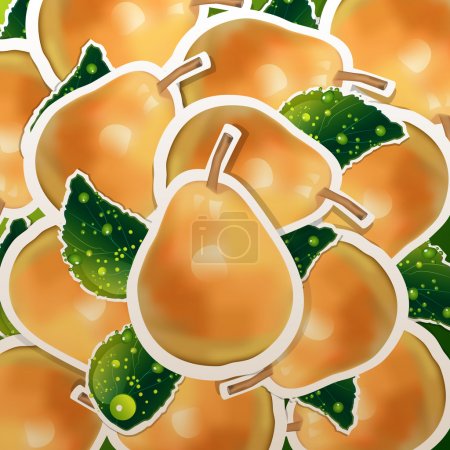Pears vector illustration seamless pattern