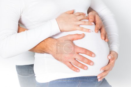 Pregnant woman with man