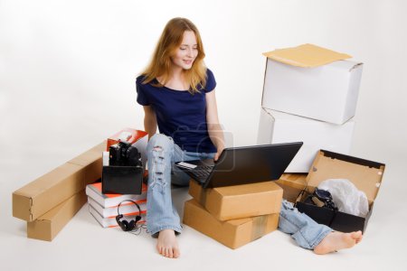 Woman buying online