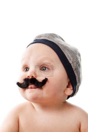 Cute baby with moustaches
