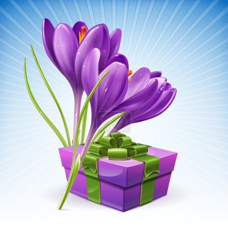 Gift and flowers