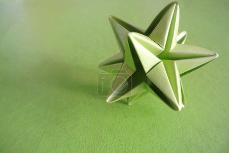 Green star origami