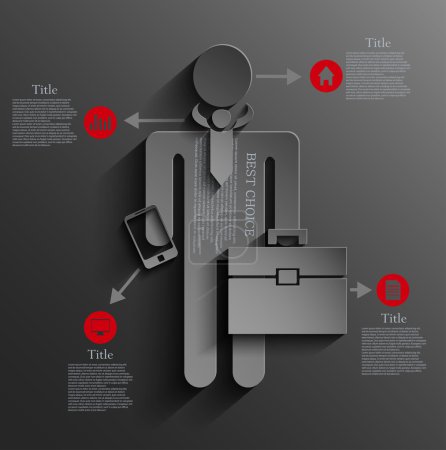 Vector infographic businessman background design. Eps10